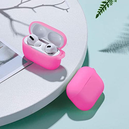 Lerobo for AirPod Pro Case, Silicone Cover with Keychain, Nightglow Purple - color: Nightglow Pink