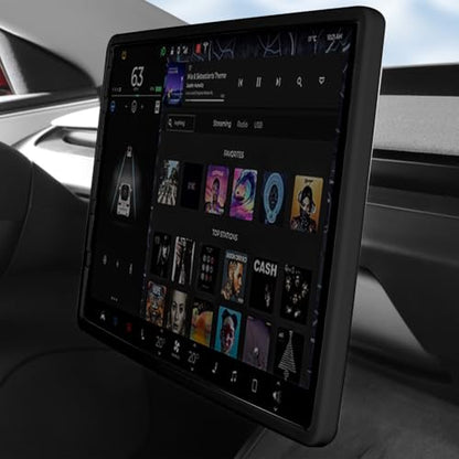 Center Console Wireless Charging Pad Non-Slip Silicone Mat Compatible with Tesla Model Y/3 Juniper 2025 2026 (Black) - color: Black