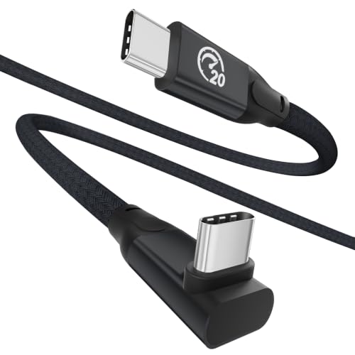 90 Degree USB C Cable 1.6ft, 90° Short USBC to USBC 3.2 20Gbps Data Cable - color: Black, size: 1.6ft