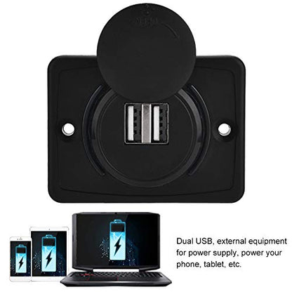 Dual USB Car Charger with LED Light Ring 3.1A Fast Charge