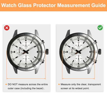 HARFINGTON 4pcs Watch Glass Screen Protector 40mm 9H Tempered Glass HD Clear Curved Edge Anti-Scratch Waterproof Round Smart Watch Dial Crystal Face Protective Film with Accessories - size: 40mm