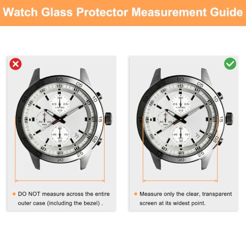 HARFINGTON 4pcs Watch Glass Screen Protector 28mm 9H Tempered Glass HD Clear Curved Edge Anti-Scratch Waterproof Round Smart Watch Dial Crystal Face Protective Film with Accessories - size: 28mm