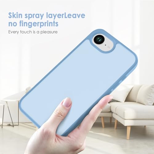 TENOC Phone Case Compatible with iPhone SE (2nd 2020 and 3rd 2022 Generation) & iPhone 7 & iPhone 8, Sierra Blue Case Translucent Protective Bumper Matte Hard Back Cover for 4.7 Inch - color: Sierra Blue, size: iPhone 7/8/SE