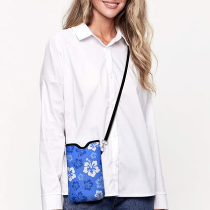 Universal Phone Sleeve Pouch with Crossbody Strap 7.6 X 4.3 Inches Shockproof Water Resistant Mobile Protection Bag-Hawaiian Floral Neoprene Phone Pouch Bag - color: Hawaiian Floral-Phone Pouch