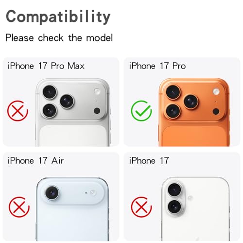 Bling Diamond Camera Lens Protector Compatible with iPhone 17 Pro, Metal Glitter Gem Camera Cover，9H Tempered Glass lens full Screen Sparkle Rhinestone Protector - size: for iPhone 17 Pro