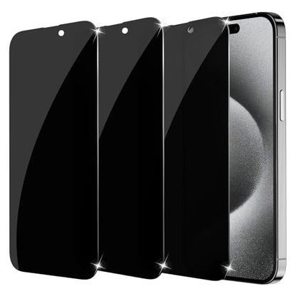 3 Pack for Privacy Screen Protector for iPhone 15/15 Pro - size: 15 Pro
