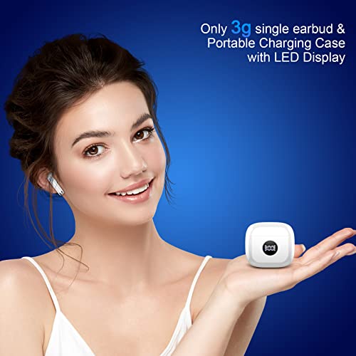 Wireless Earbuds, Bluetooth 5.4 Ear Buds, LED Power Display, 6D Bass Stereo - color: Pearl White