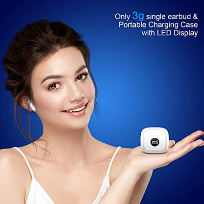 Wireless Earbuds, Bluetooth 5.4 Ear Buds, LED Power Display, 6D Bass Stereo - color: Pearl White