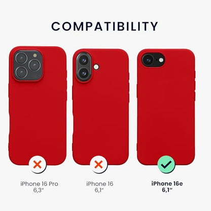 kwmobile Case Compatible with Apple iPhone 17e / iPhone 16e Case - Slim Protective TPU Silicone Phone Cover - Classic Red - color: Classic Red, size: iPhone 17e / iPhone 16e