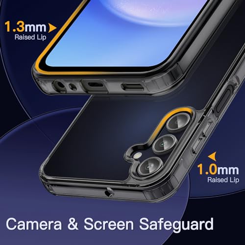 JETech Case for Samsung Galaxy A15, Anti-Yellowing, Black | Shockproof Protection, Scratch Resistant Hard PC Back, Durable Transparent TPU Bumper - color: Black, size: Galaxy A15