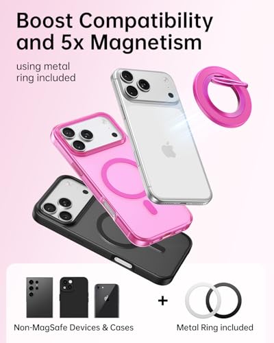 SYNCWIRE for MagSafe Phone Grip, Magnetic Phone Ring Holder - color: Hot Pink