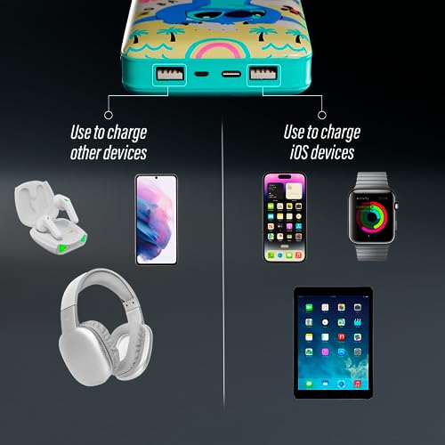 Disney Lilo and Stitch 10,000Mah Power Bank- Universally Compatible Portable Phone Charger Battery Pack w/USB Charging Port Gifts for Women, Men, Teens and All Fans of Stitch Stuff - color: Upside Down Stitch