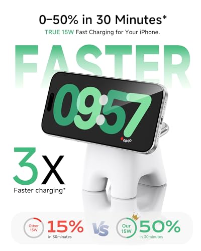 Magnetic Wireless Charging Station, Charger Stand for iPhone Apple Watch - color: White