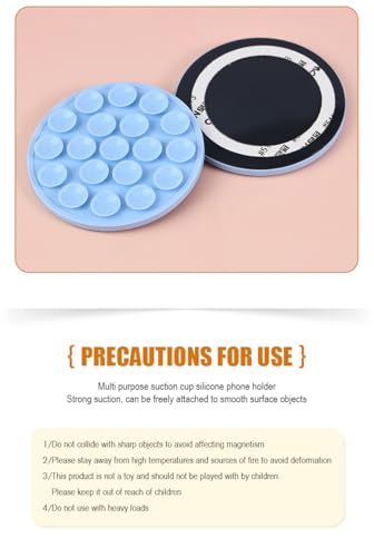 Magnetic Silicone Phone Holder with Suction Cup, 1 Pack Phone Stand Grip for Hands-Free Use, Bubble Texture Phone Mount for Desk, Kitchen, Video Calls, Compatible with Most Smartphones
