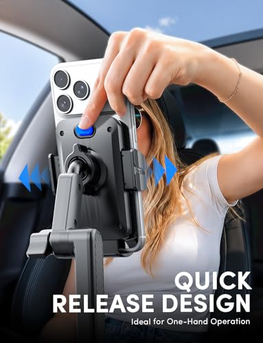 ELWEY Car Cup Holder Phone Holder, 15" Height Phone Mount Fit 2.6-4.8" Car Cupholder, 360° Swiveling Phone Holders for Your Car Fits iPhone 17 16 Pro Max & 4.7-7" Cell Phones