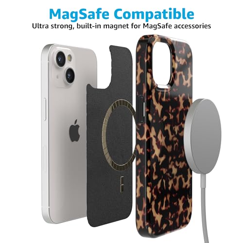 Casely iPhone 15 Plus Case | Shell Shocked | Tortoise Print | Compatible with MagSafe | Classic Ultra Slim Design - color: Shell Shocked | Tortoise Print