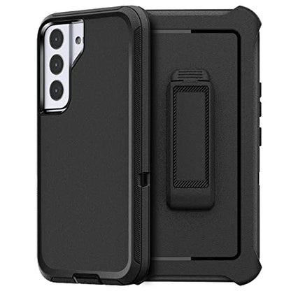 AICase Belt-Clip Holster Case for Galaxy S22, Heavy Duty Drop Protection Full Body Rugged Shockproof/DustProof Military Grade Tough Durable Cover for Samsung Galaxy S22 (Black) - color: Black with Belt Clip