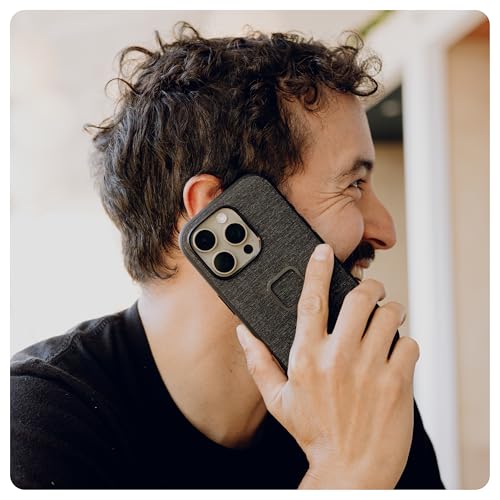 Peak Design Mobile Everyday Loop Case for iPhone 17 Pro Max, Black, with Loop, Slim Profile, Drop Protection, Weatherproof Fabric Shell, SlimLink Connects to Mobile Mounts & Gear - color: Black, style: Everyday Loop Case