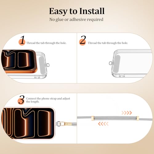 Dadanism Universal Phone Lanyard Set, Silver Gray - color: Silver Gray, style: Set