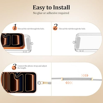 Dadanism Universal Phone Lanyard Set, Silver Gray - color: Silver Gray, style: Set