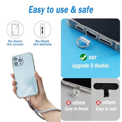 8 Pack Phone Tether Tab, Universal TPU Phone Lanyard Patch Without Adhesive - color: 8pcs Gold/Ts