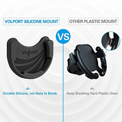volport Car Mount for Pops Collapsible Socket Grip, 2 Pack Black Silicone Cell Phone Holder for Swappable Socket/Expanding Stand with Sticky Adhesive Replacement Stick on Dashboard, Wall, Glass