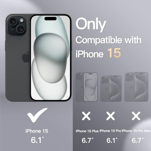 JETech Silicone Case for iPhone 15, Black | Silky Soft Touch, Shockproof Protection, Scratch Resistant, Microfiber Lining - color: Black, size: iPhone 15