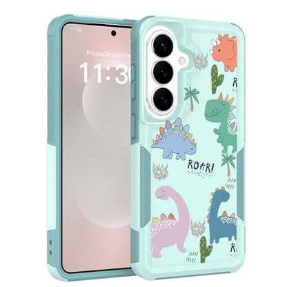 for Samsung Galaxy S26 5G Case: Cute Flowers Floral Design for Girls Women Slim Soft TPU Bumper Shockproof Dinosaur Silicone Cell Phone Cover (Funny Dino) - color: Funny Dino