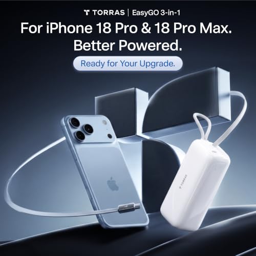 TORRAS EasyGO Lite 10000mAh Fast Charging Power Bank for iPhone 18 Pro Max