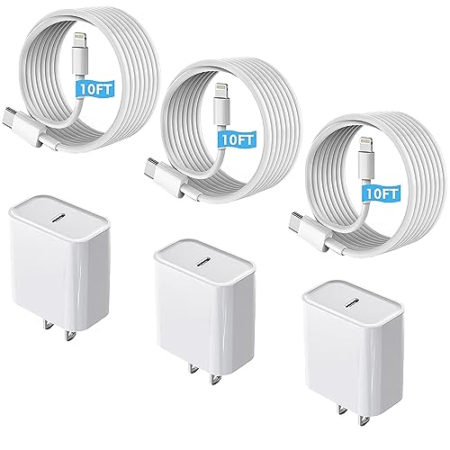 Fast Charger iPhone,3Pack【Apple MFi Certified】Charge iPhone14 Fast Charging - color: White 10FT