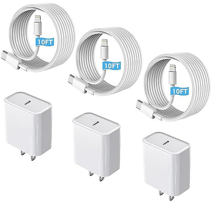 Fast Charger iPhone,3Pack【Apple MFi Certified】Charge iPhone14 Fast Charging - color: White 10FT