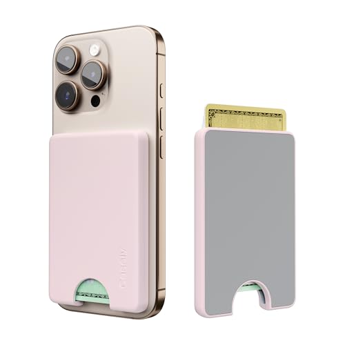 Casely MagWallet | Light Pink | Slim Wallet Card Holder | Compatible with MagSafe | Soft-Touch Hard Silicone | Holds Up to 3 Cards - color: Light Pink