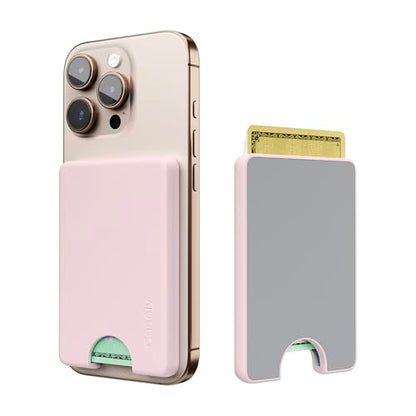 Casely MagWallet | Light Pink | Slim Wallet Card Holder | Compatible with MagSafe | Soft-Touch Hard Silicone | Holds Up to 3 Cards - color: Light Pink