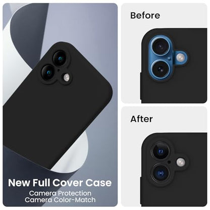 FireNova Designed for iPhone 16 Plus Case, Silicone Upgraded [Camera Protection] Case, with Soft Anti-Scratch Microfiber Lining Inside, 6.7 inch, Black - color: Black, size: Iphone 16 Plus