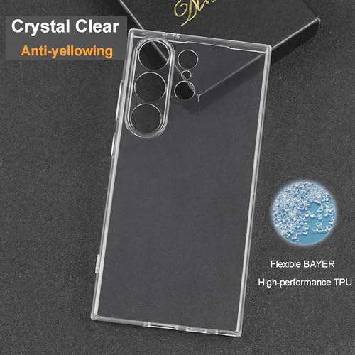 TENOC Phone Case for Samsung Galaxy S24 Ultra, Clear Case Shockproof Protective Bumper Slim Cover - color: Clear, size: S24 Ultra