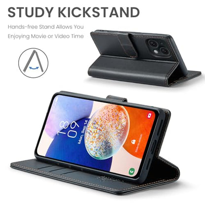 FLIPALM Card Holder Wallet Case for iPhone 15 6.1", Black | RFID Blocking, PU Leather Folio Flip, Kickstand, Protective Shockproof Cover - color: Black, size: iPhone 15-6.1"