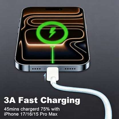 3FT USBA to USBC Cable for iPhone 17 16 15, Fast Charging Car Charger Cord - size: 3FT, style: USBA to USBC