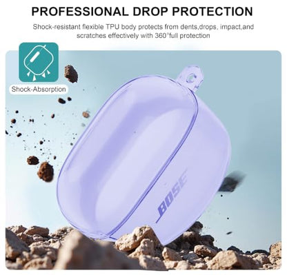 Aircawin for Bose QuietComfort Earbuds II/QuietComfort Ultra 1/2 Case Clear - color: Clear Purple