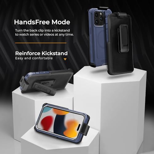 MOTIVE Heavy Duty Case for iPhone 15 Pro Max, Belt Clip Holster | 6.7" Blue - color: Blue Navy, size: iPhone 15 Pro Max