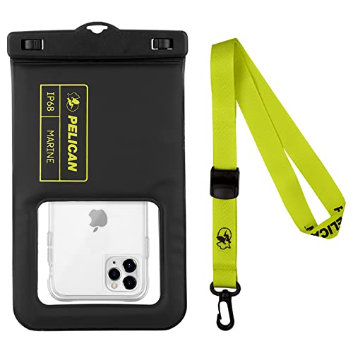 Pelican - Marine Series - IP68 Waterproof Floating Protection Phone Pouch/Case - Black/Hi Vis Yellow - Regular and XL Size