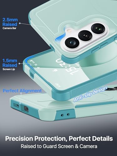for Samsung Galaxy S26 Case Rugged Dual-Layer Shockproof Mintgreen | Fit for Magsafe, Heavy Duty Military-Grade Protection, Matte Finish Scratch Resistant Anti-Fingerprint, S 26 Phone Case - color: Mintgreen