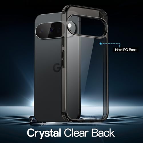 JETech Case for Google Pixel 10 Pro XL, Anti-Yellowing, Obsidian Black | Shockproof Protection, Scratch Resistant Hard PC Back, Durable Transparent TPU Bumper - color: Black, size: Pixel 10 Pro XL