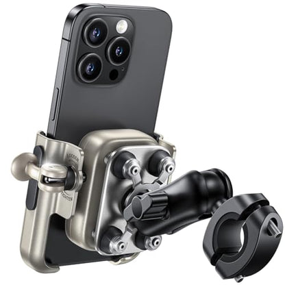 Lamicall Motorcycle Phone Mount Holder - [All Metal] [Anti Shake] - color: Gold