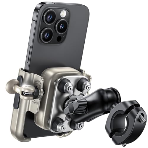 Lamicall Motorcycle Phone Mount Holder - [All Metal] [Anti Shake] - color: Gold
