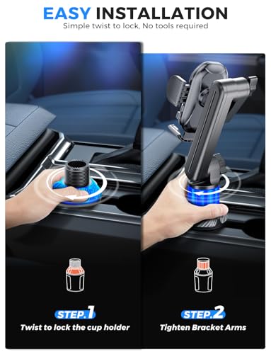 eSamcore Cup Holder Phone Holder, 15" Height Car Cup Holder Phone Mount