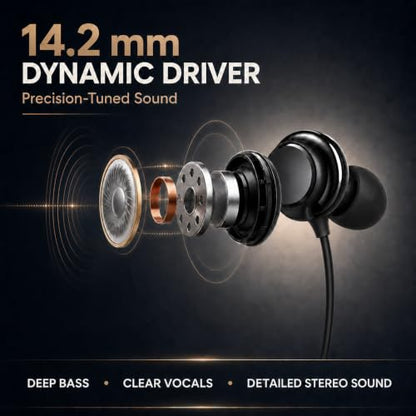 Betron USB C Headphones Wired Earbuds