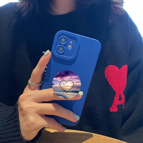 (6 Pack) Cell Phone Grip,Mobile Phone Finger Foldable Holder Stand for Smartphones and Tablets - Ocean Beach Quotes Heart - color: Py009