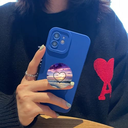 (6 Pack) Cell Phone Grip,Mobile Phone Finger Foldable Holder Stand for Smartphones and Tablets - Ocean Beach Quotes Heart - color: Py009