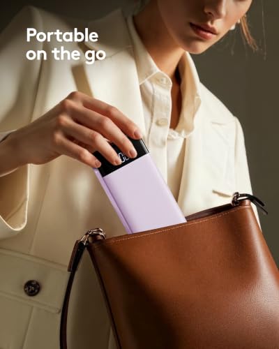 Orfeika Fast Charging Portable Charger Power Bank with Built-in 4 Cables | 10000mAh|Ultra-Slim&Light|Flight-Safe|Power 6 Devices at Once|22.5W|Battery Pack For iPhone,Samsung,Google|Travel Essentials - color: Purple