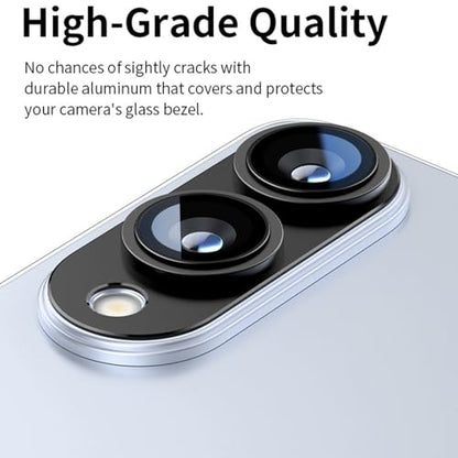 Shockproof Aluminum Alloy Phone Camera Protector Full Coverage Anti-Scratch Shield with Clear Film Guard Camera Guards with Hydrophobic Coating